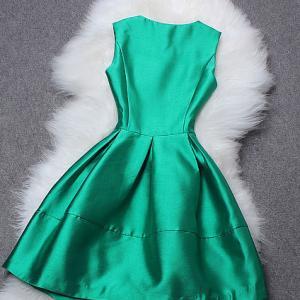 Fresh Green Beaded Sequin Sleeveless Dress on Luulla