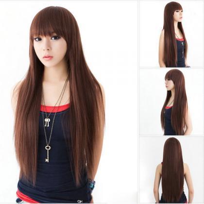 Nice Brown Long Straight Hair Wigs On Luulla