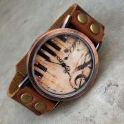 Retro Piano Leather Watch