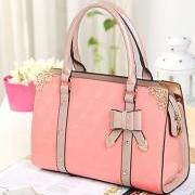 Unique Elegant PINK Polish Bow Lace Handbag