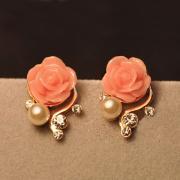 Fashion Elegant Bohemia Rose Earrings-PINK