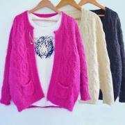 New Nice Vintage Mohair Twist Sweater &Cardigan