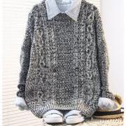 Vintage Twist Cream-colored Rough Sleeve Sweater