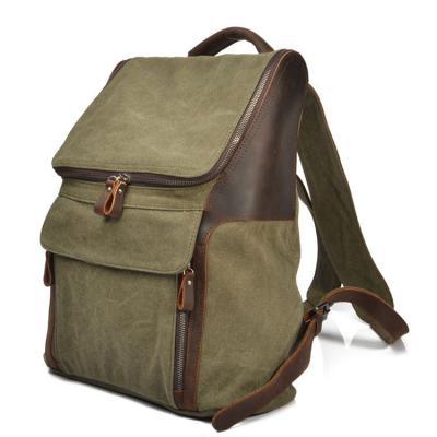 Pocket Zipper Solid Canvas Travel Backpack