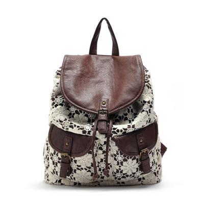  Lace Flower Drawstring Backpack