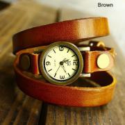 Retro and Fashion Wrap Handmade Leather Bracelet Watch
