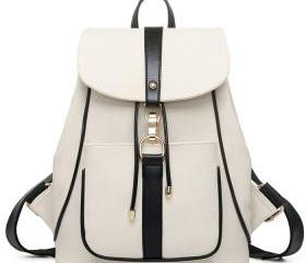 Simple Black Blue White School Rucksack Single Button Travel Backpack ...
