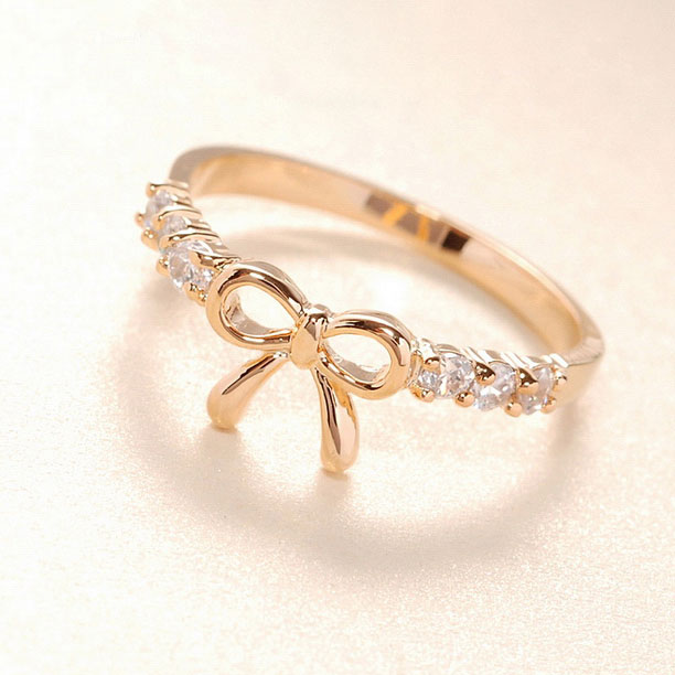 Gold Rhinestone Bow Ring On Luulla gold rhinestone bow ring on luulla