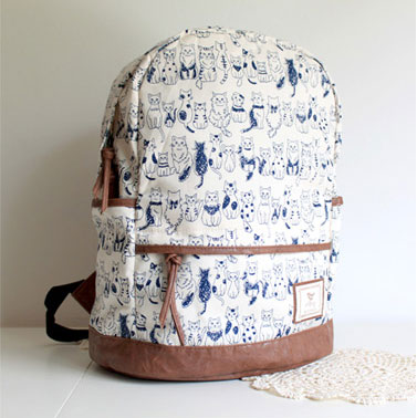 cat print backpack