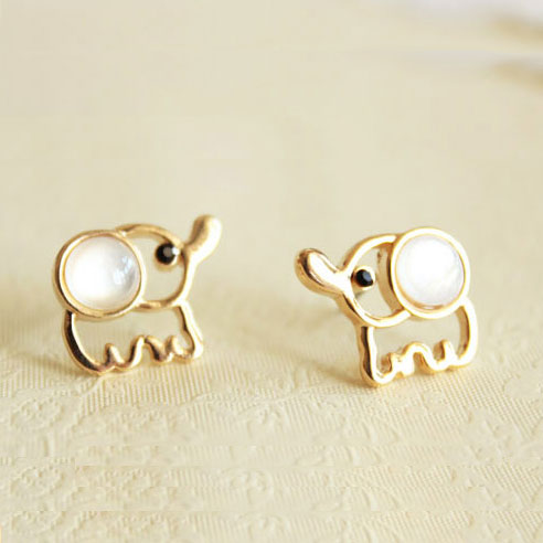 cute earrings studs baby elephant