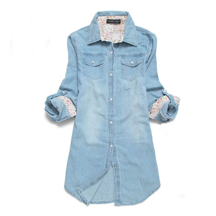 light blue denim shirt ladies