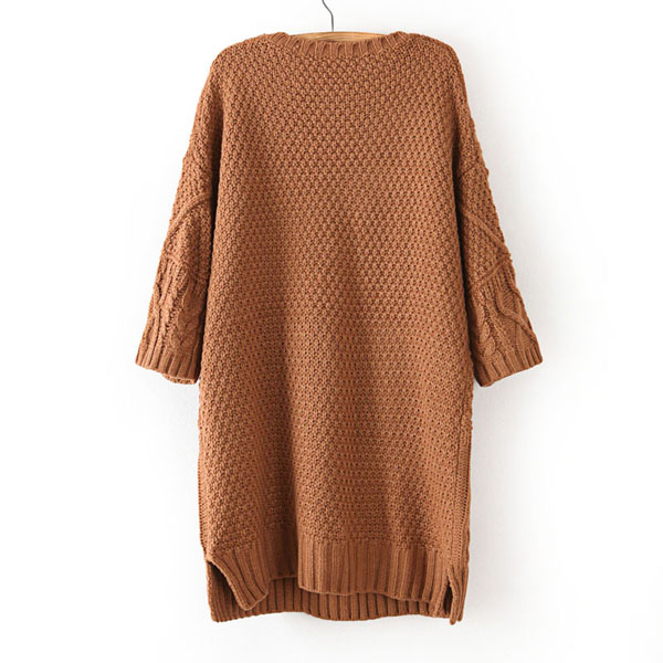 New Nice Bown Twist Collapse Shoulder Loose Sweater&Cardigan on Luulla
