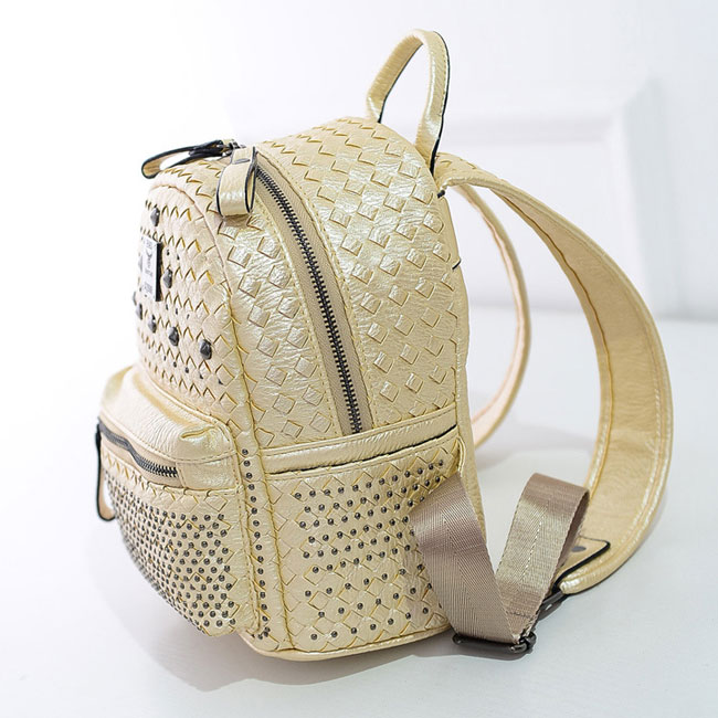 Fashion Woven Rivet Mini Backpack on Luulla