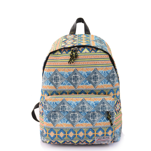 Geometry Printed School Bag Travel Backpack on Luulla