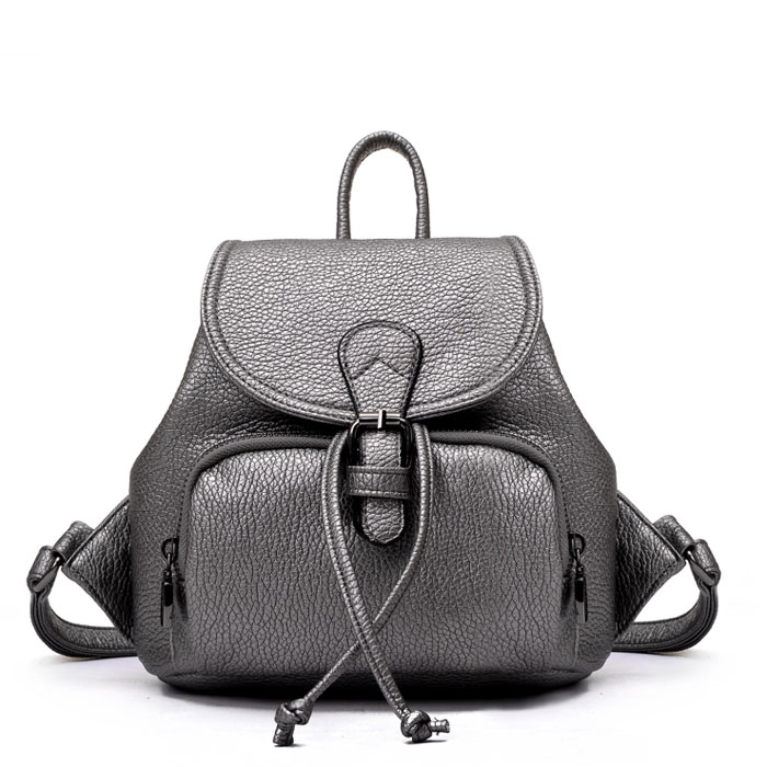 Retro Small Black White Mini Simple Women College Backpack on Luulla